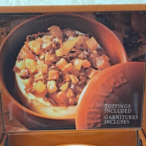 Gourmet du Village Bistro Collection Brie Baker Orange/Brown EUC In Original Box - Picture 3 of 12